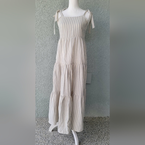Rylee + Cru Cream Striped Maxi Dress - Picture 7 of 8